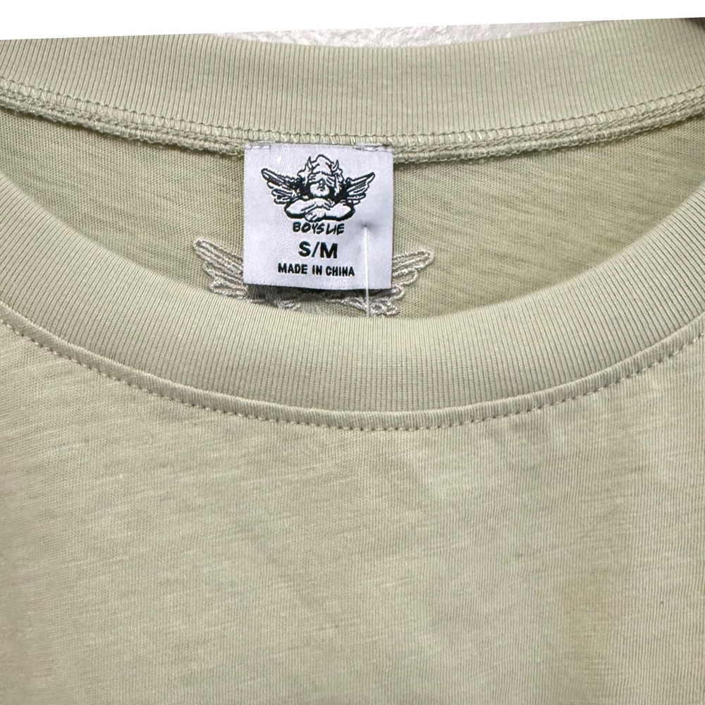 Boys Lie Women's Signature Boyfriend Tee Washed Lime Size S/M NWT - Picture 6 of 9